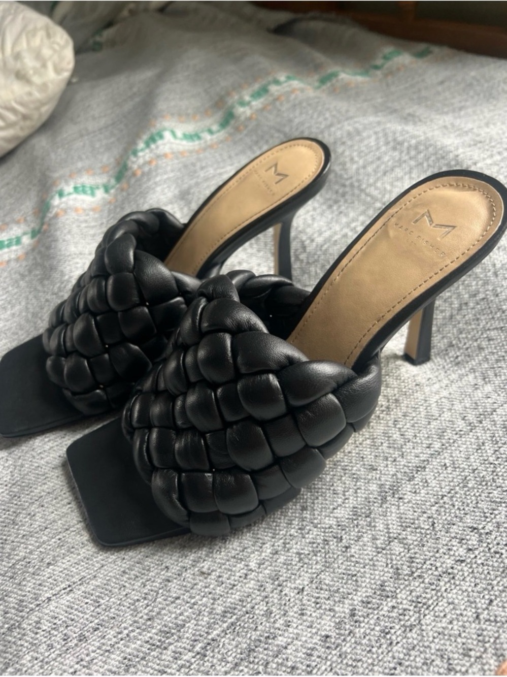 Marc Fisher Braided Slide Sandals in Black - Women - Picture 3 of 7